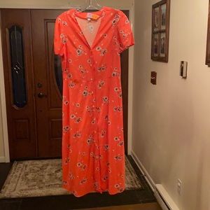 Beautiful Coral mid length GAP dress!